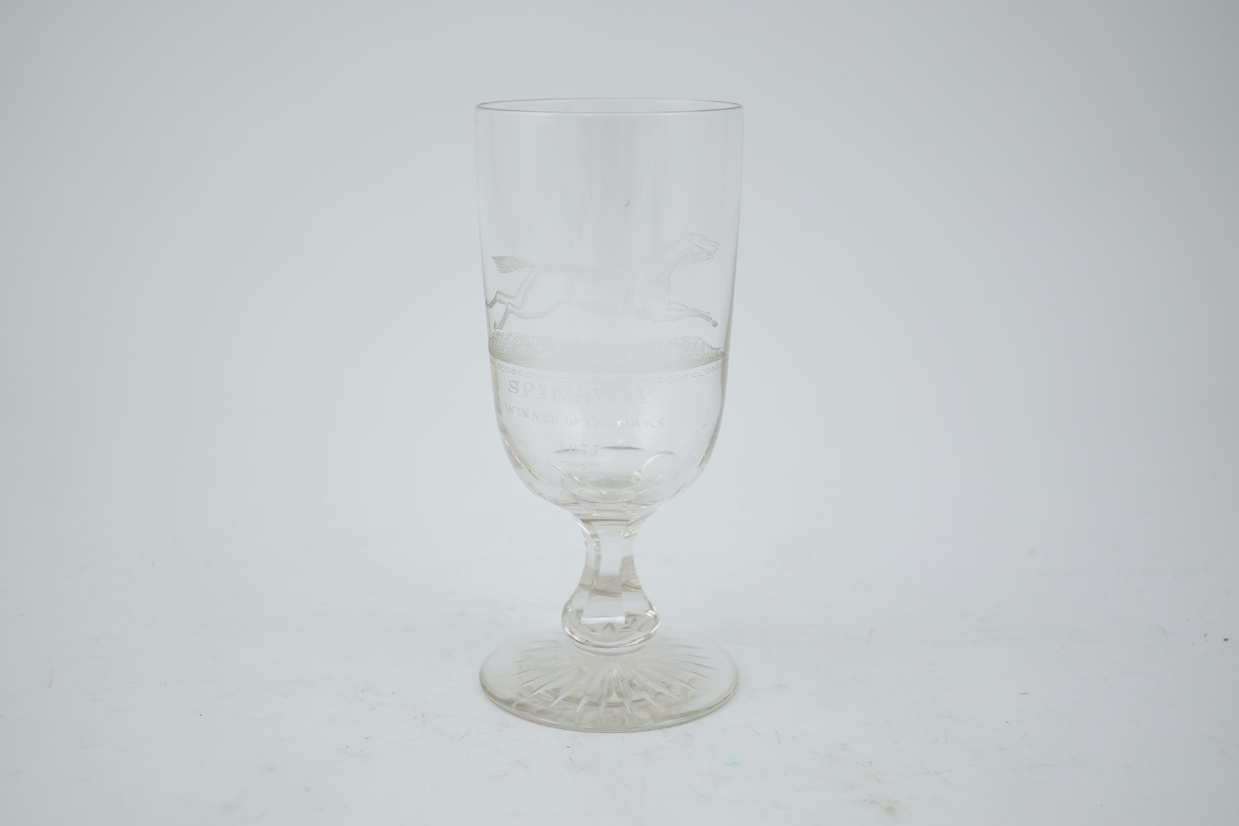 A Victorian horse racing goblet, c.1875